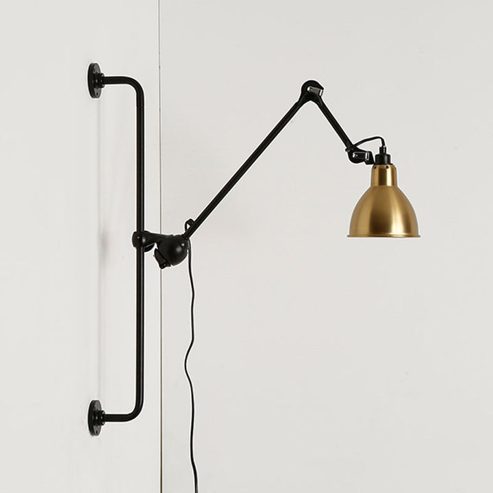 Vintage Industrial Iron Swing Arm Wall Sconce