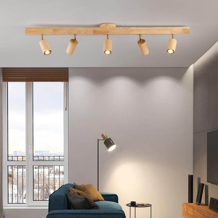 Minimalist Solid Wood LED Track Light
