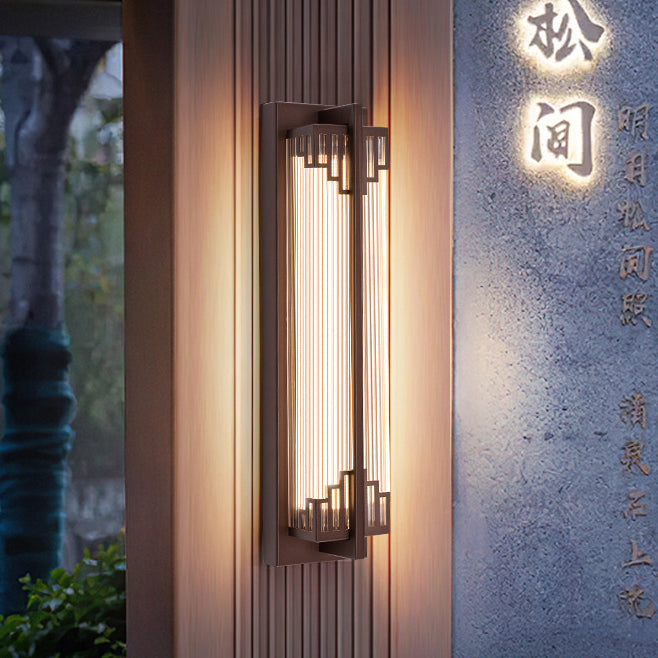 Traditional Rectangular Stainless Steel LED Wall Sconce