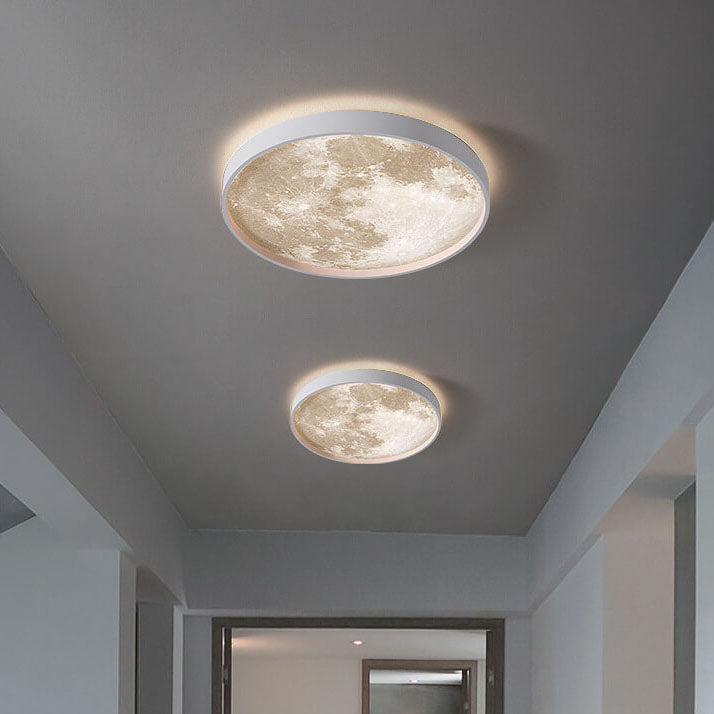 Moon Minimalist Round Acrylic LED Flush Mount Ceiling Light
