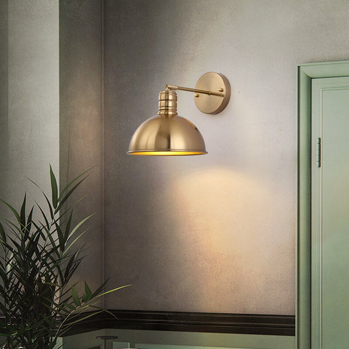 Contemporary Round Brass Wall Sconce