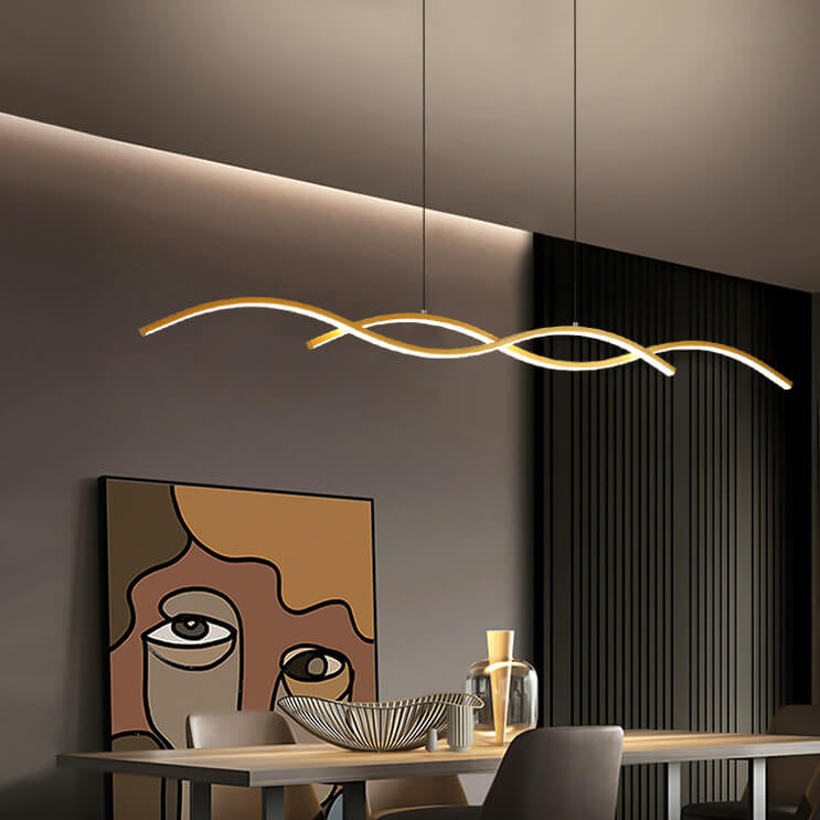 Minimalist Wave LED Chandelier