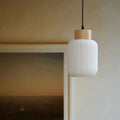 Nordic  White Ceramic Cylindrical Jar 1-Light Japanese Pendant Light