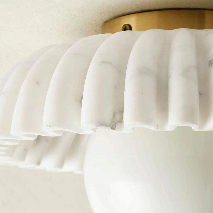 Modern Flower Marble Semi-Flush Ceiling Light