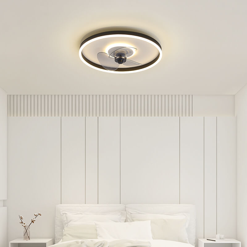 Contemporary Round Aluminum LED Ceiling Fan Light
