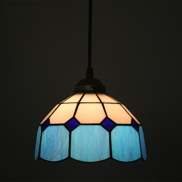Tiffany Traditional Round Glass Pendant Light