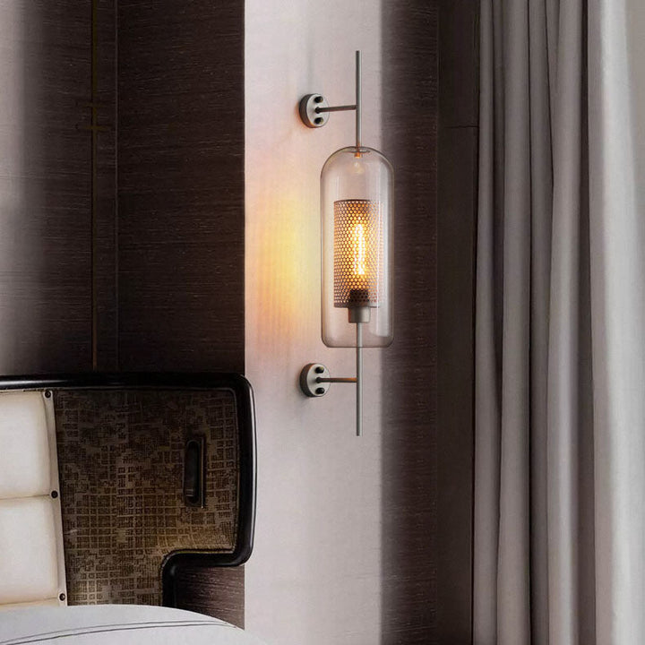 Contemporary Cylinder Glass Wall Sconce