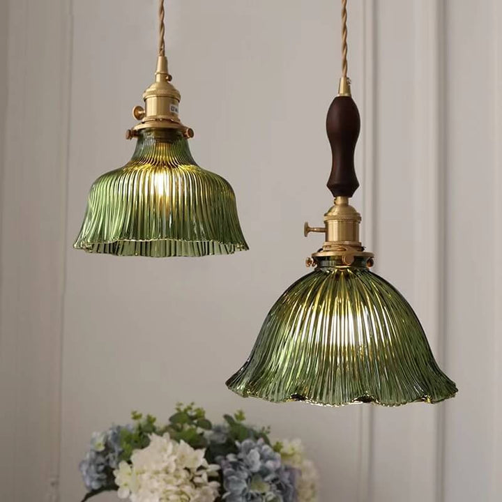 Minimalist Flower Walnut Pendant Light