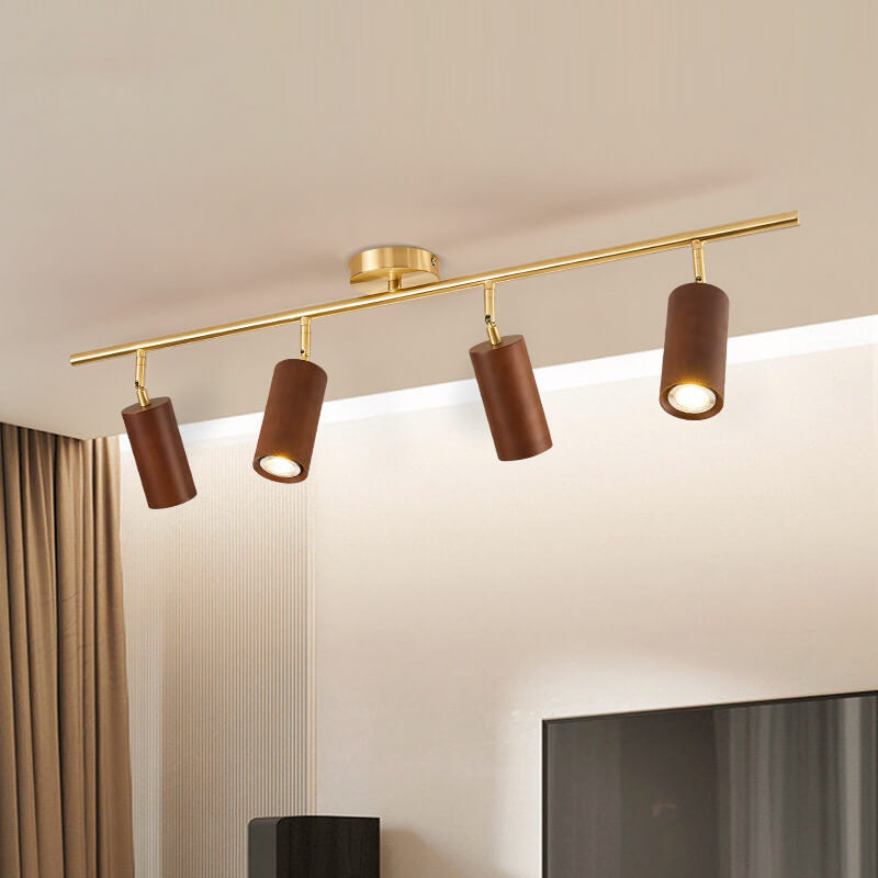 Minimalist Linear Walnut LED Track Light