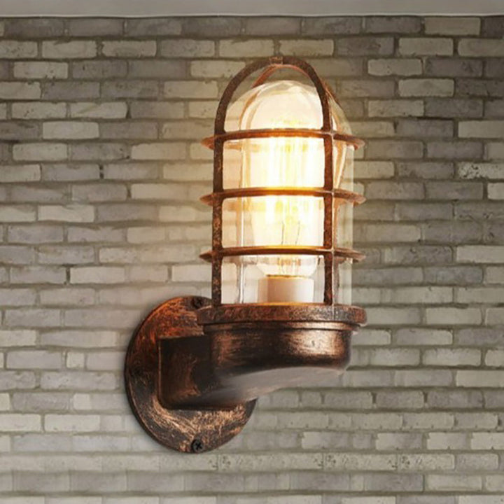 Contemporary Round Aluminum Waterproof Wall Sconce