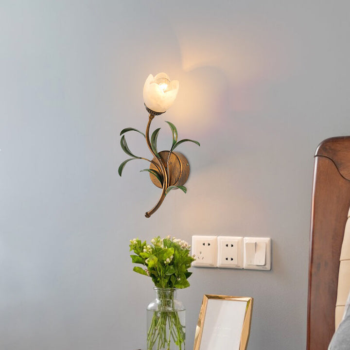 Minimalist Flower Glass 2-Light Wall Sconce