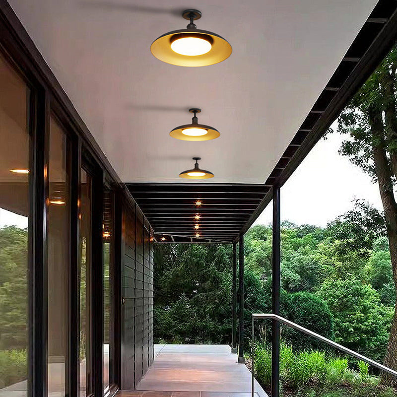 Nordic Round Steel Semi-Flush Ceiling Light