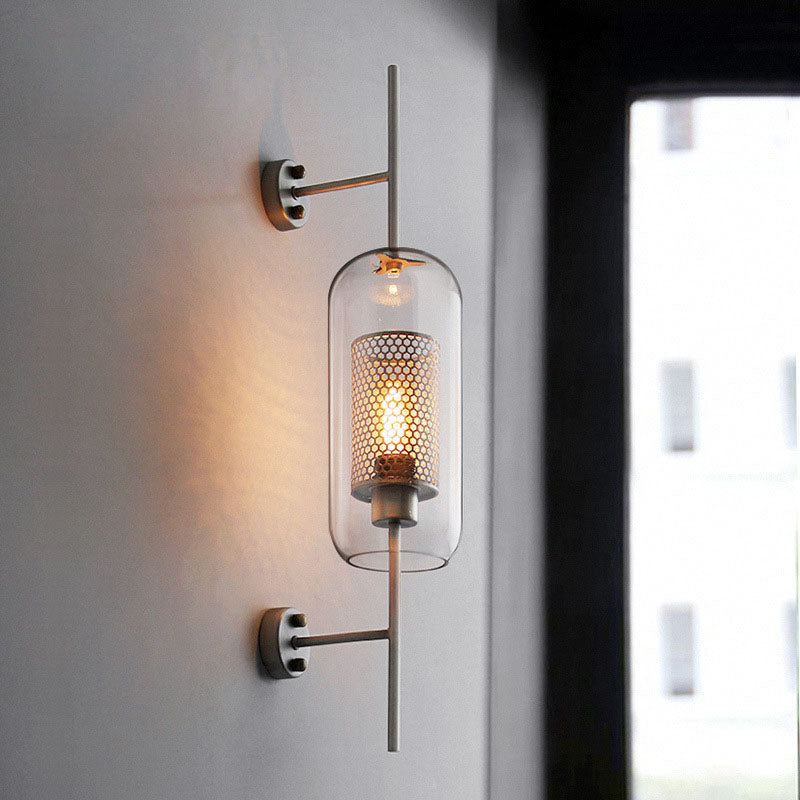 Contemporary Cylinder Glass Wall Sconce