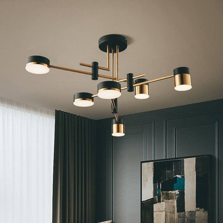 Minimalist 8-Light Semi-Flush Ceiling Light
