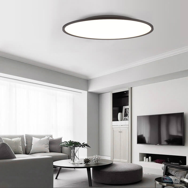 Minimalist Round Aluminum LED Flush Mount Ceiling Light 2