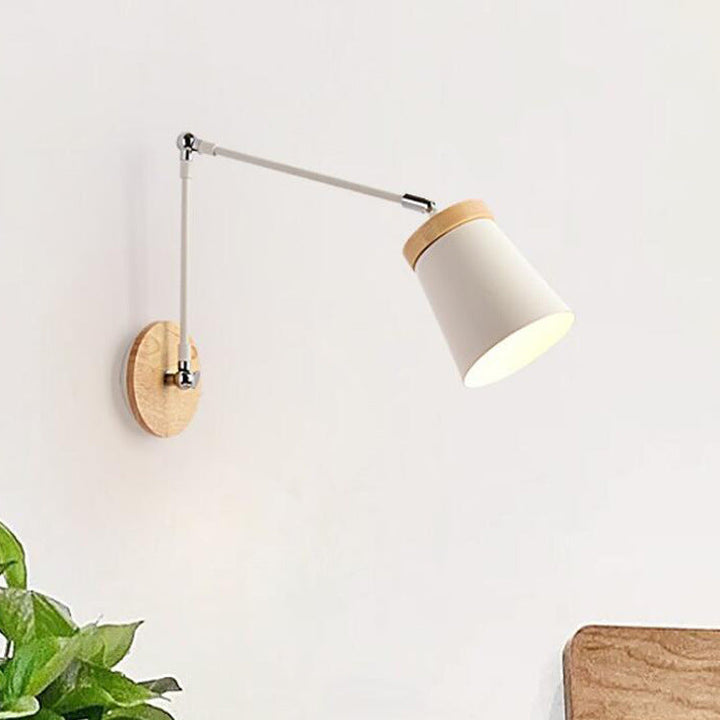 Nordic Cylinder Solid Wood Wall Sconce