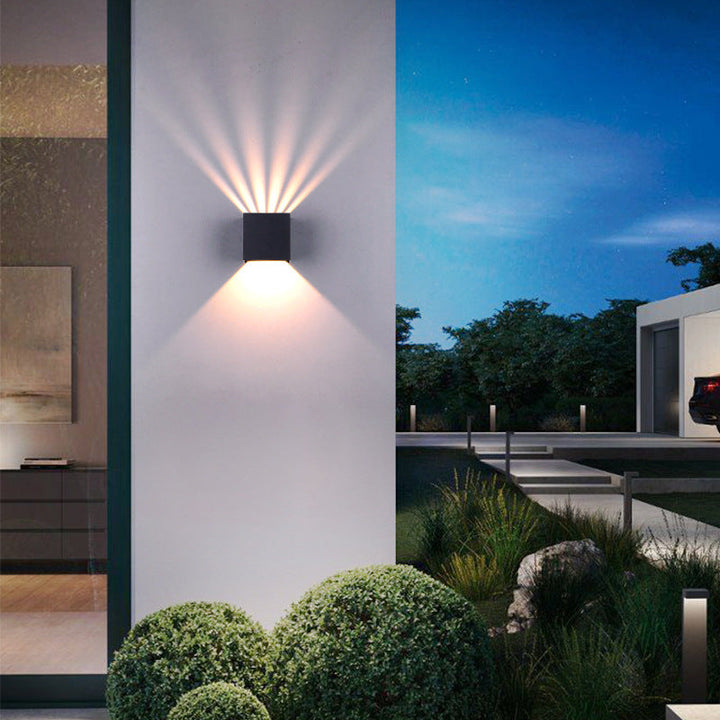 Modern Square Aluminum Waterproof LED Wall Sconce