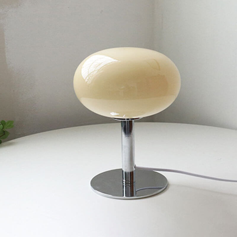 Contemporary Nordic Round Iron Glass 1-Light Table Lamp For Bedroom