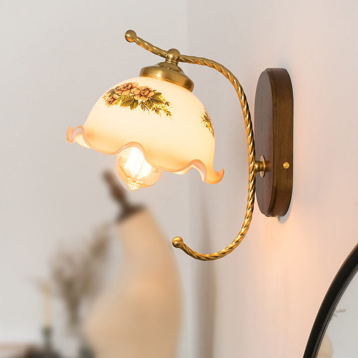 French Vintage Glass Wall Sconce
