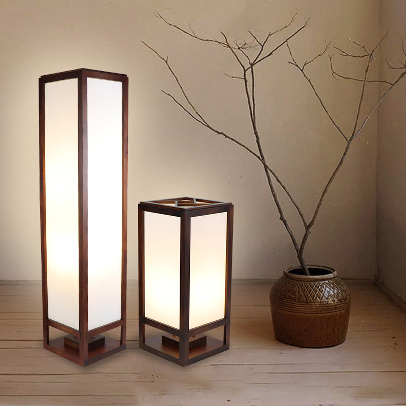 Traditional Rectangular Wood Floor Lamp