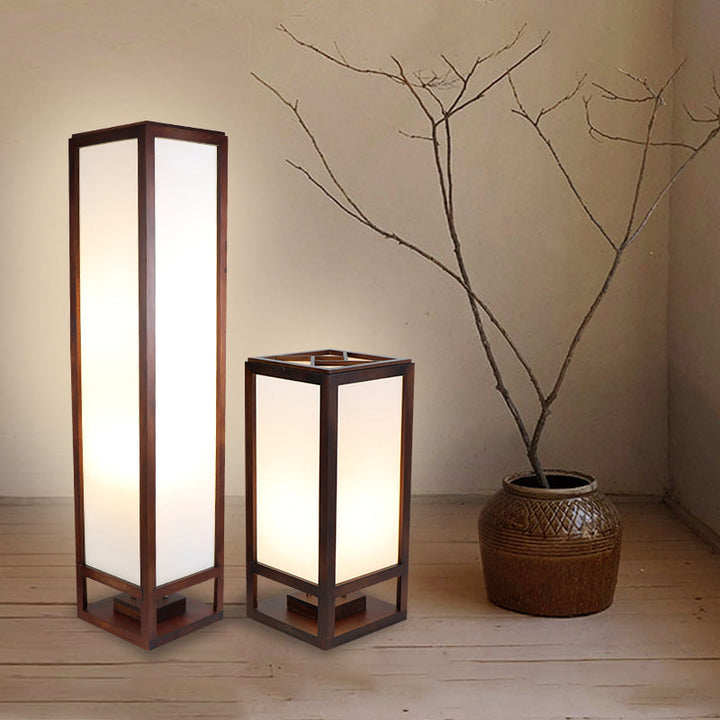 Traditional Rectangular Wood Floor Lamp