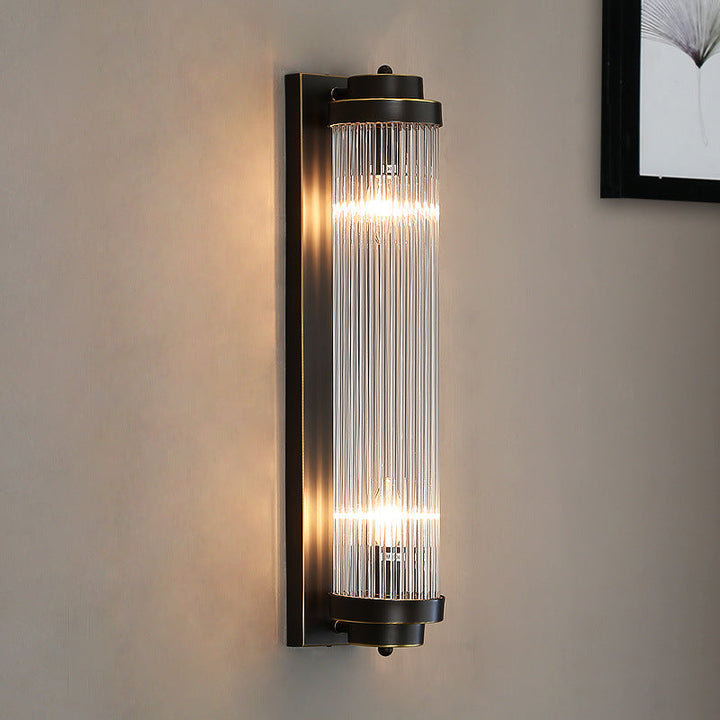 Traditional Cylinder Glass 2-Light Wall Sconce