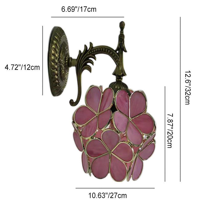 Vintage Flower Glass Wall Sconce