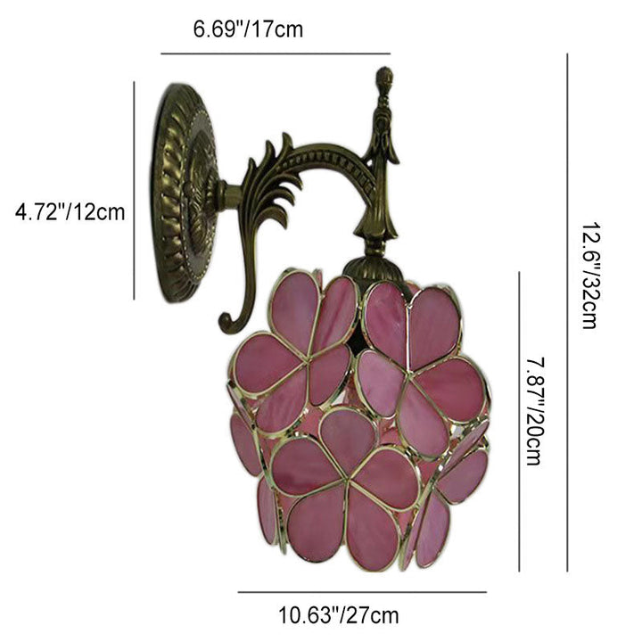 Vintage Flower Glass Wall Sconce
