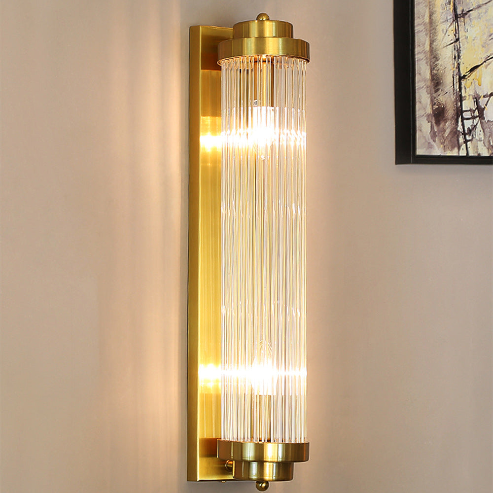 Traditional Cylinder Glass 2-Light Wall Sconce