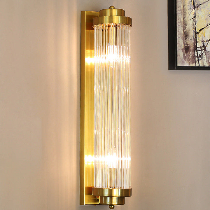 Traditional Cylinder Glass 2-Light Wall Sconce