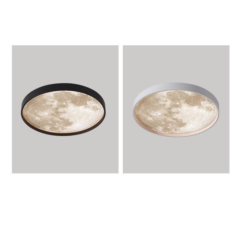 Moon Minimalist Round Acrylic LED Flush Mount Ceiling Light