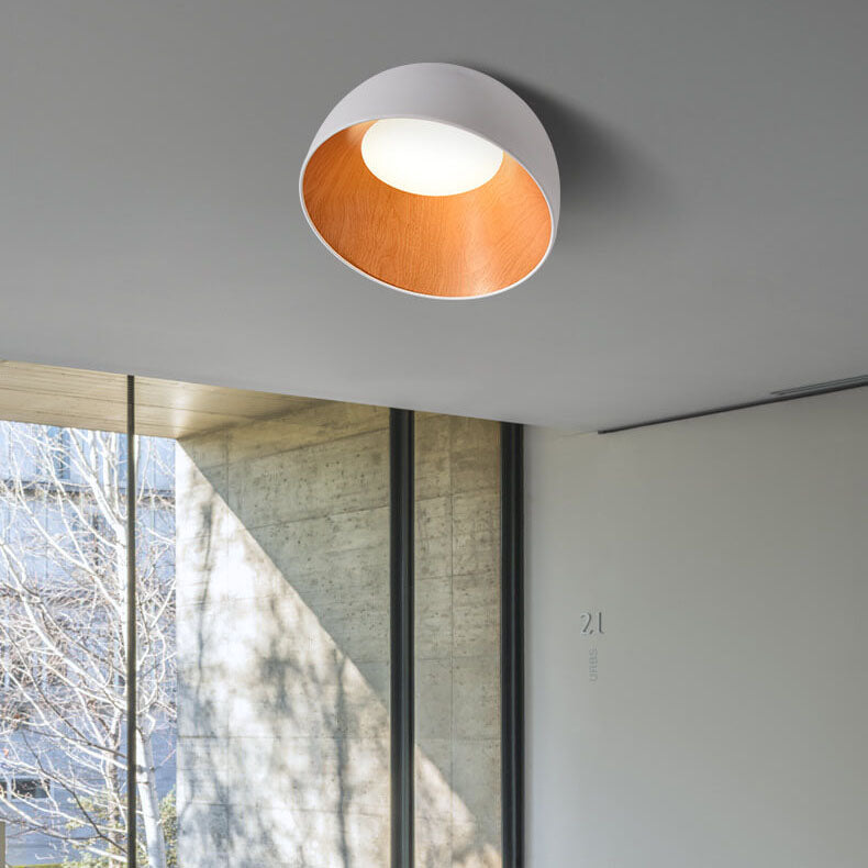 Minimalist Wooden LED Flush Mount Ceiling Light
