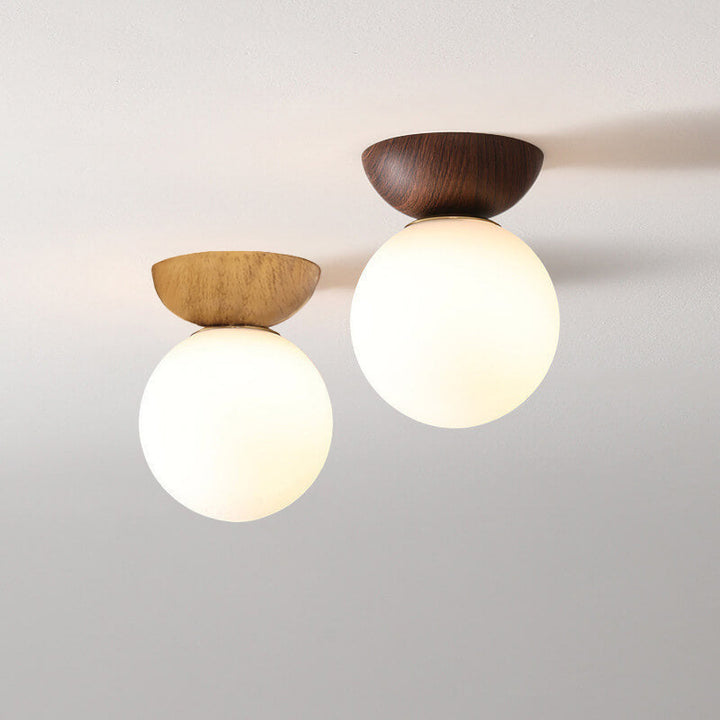 Minimalist Glass Semi-Flush Ceiling Light