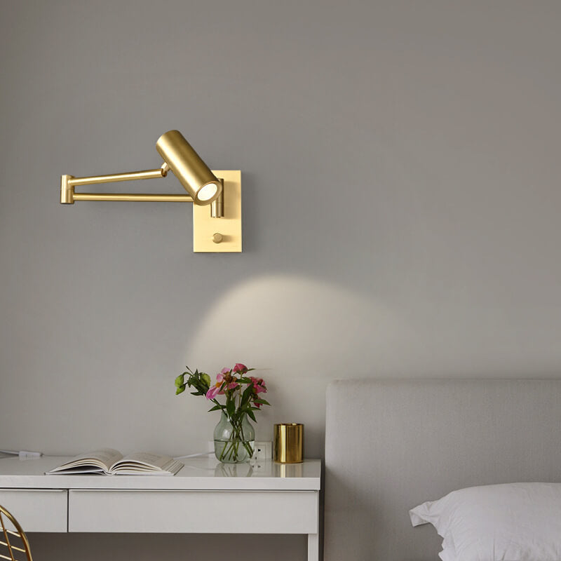 Nordic Copper Rotatable LED Reading Wall Light