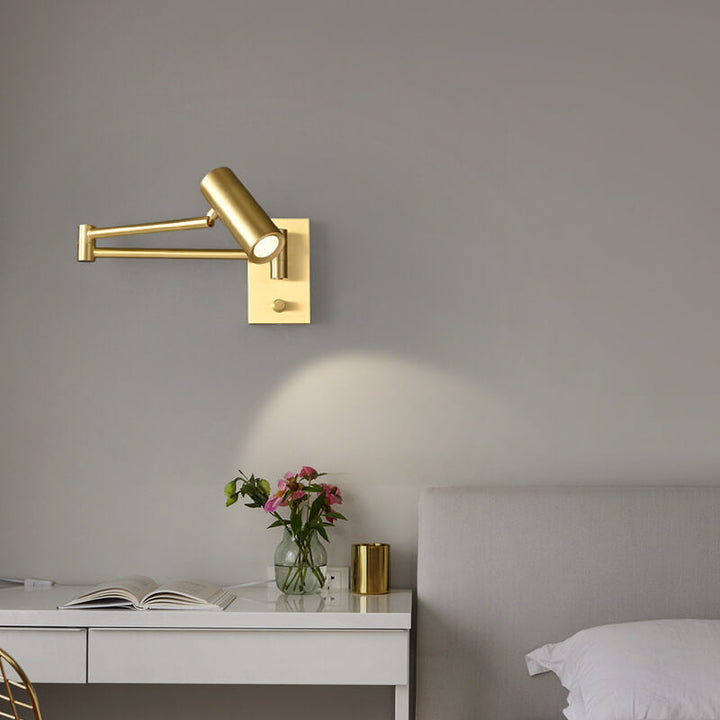 Nordic Copper Rotatable LED Reading Wall Light