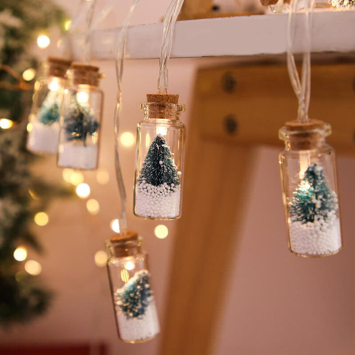 Wishing Bottle Tree Snow String Lights