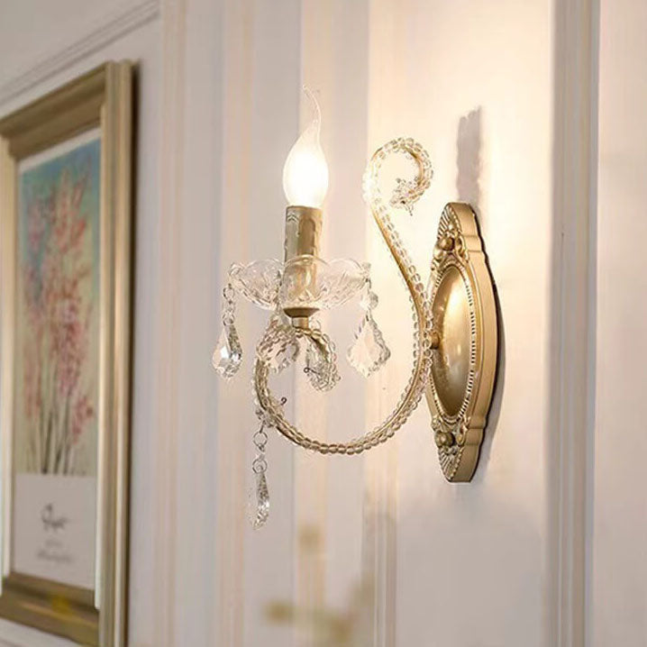 European Vintage Crystal 2-Light Wall Sconce