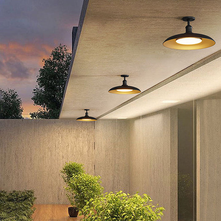 Nordic Round Steel Semi-Flush Ceiling Light
