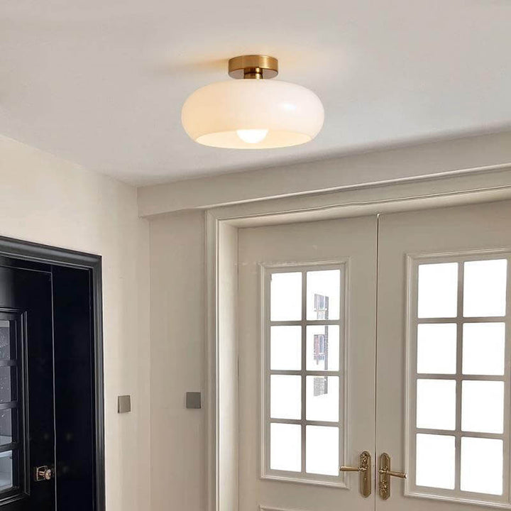 Modern Round Copper Flush Mount Ceiling Light