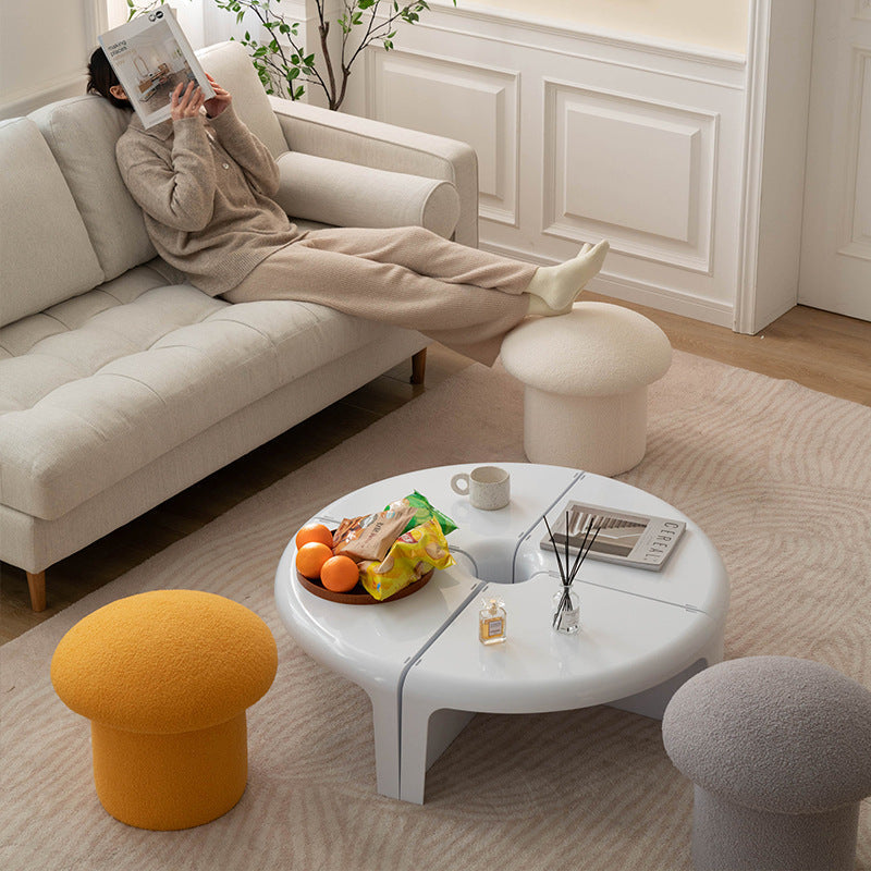 Minimalist Cylinder Wood Vanity Stool