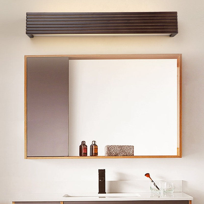Traditional Rectangular Wood LED Vanity Light
