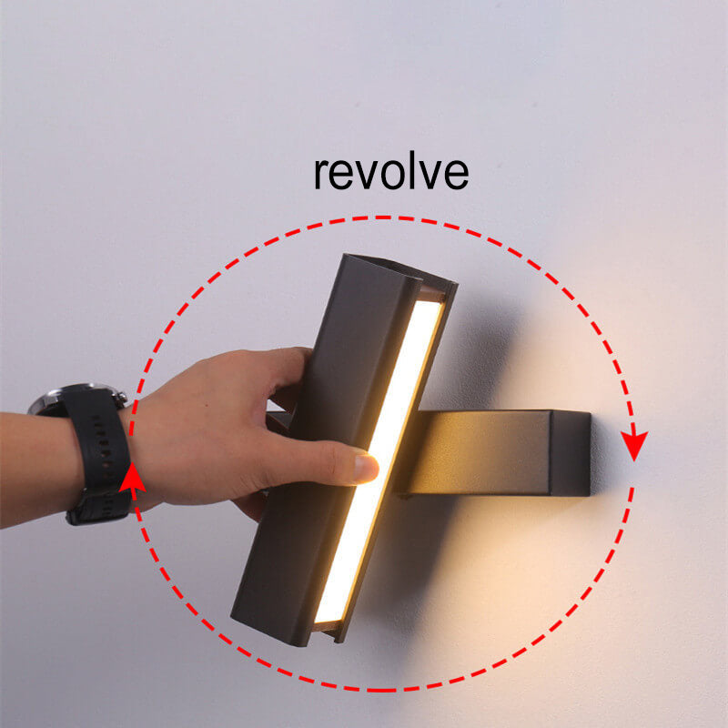 Minimalist Rectangular Aluminum Rotatable LED Wall Sconce