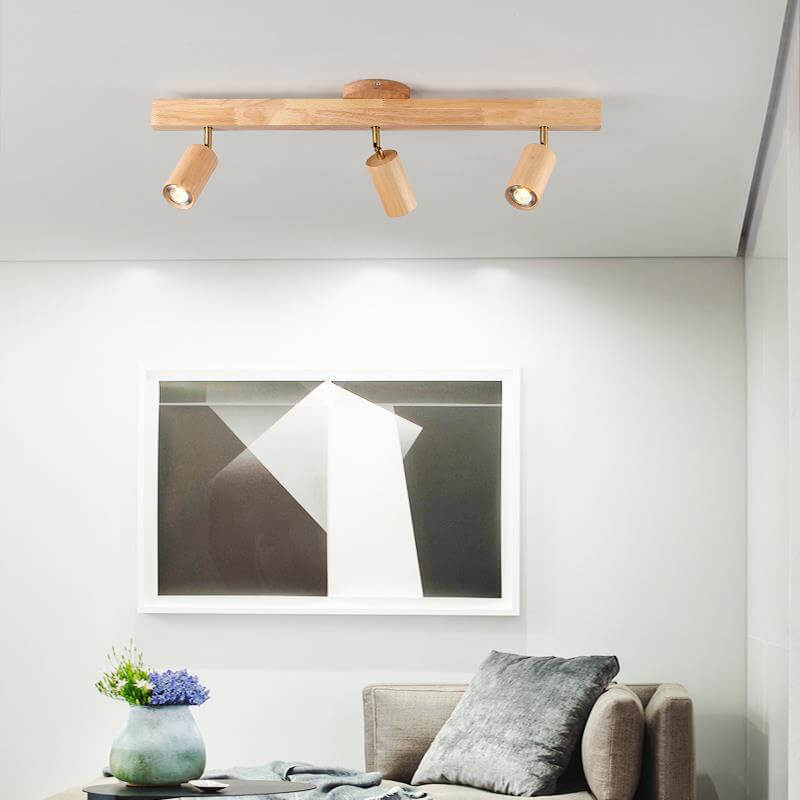 Minimalist Solid Wood LED Track Light