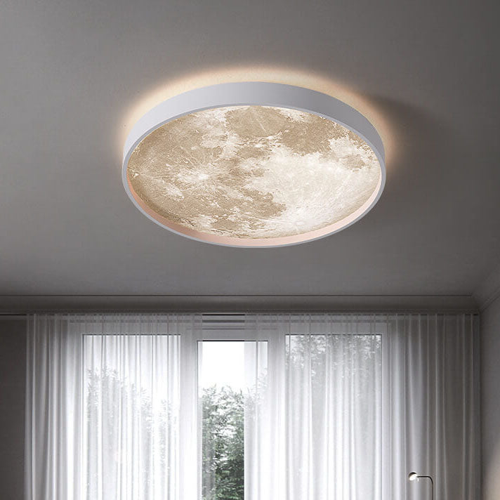 Moon Minimalist Round Acrylic LED Flush Mount Ceiling Light