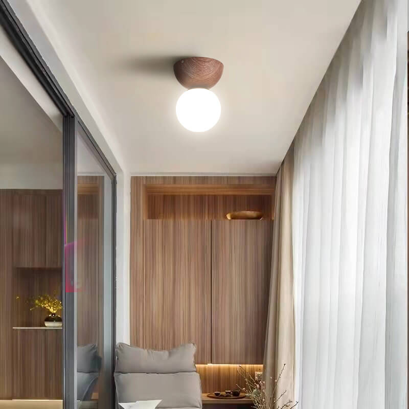 Minimalist Round Glass Flush Mount Ceiling Light