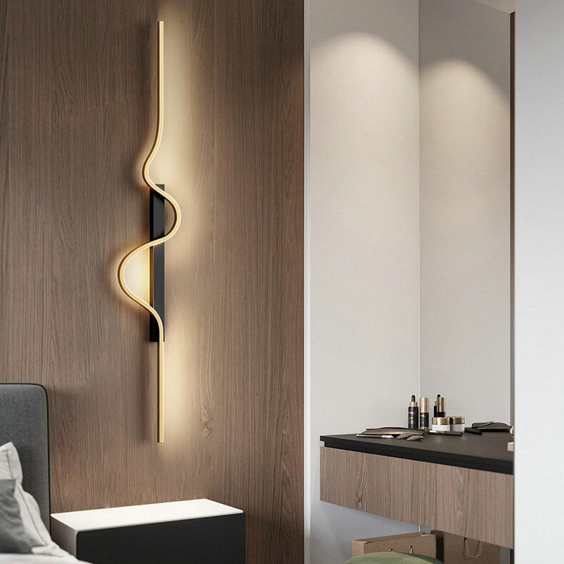 Minimalist Wave Aluminum LED Wall Sconce