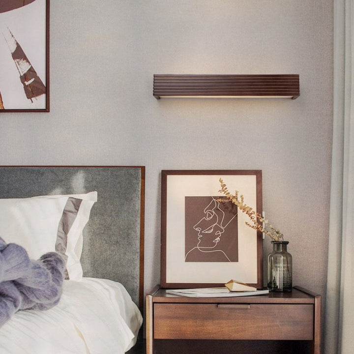 Traditional Rectangular Wood LED Vanity Light