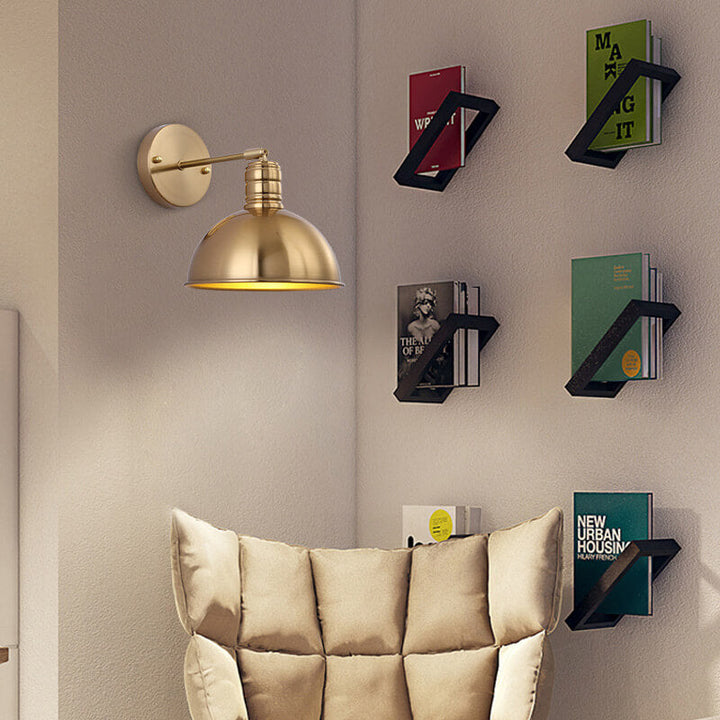 Contemporary Round Brass Wall Sconce