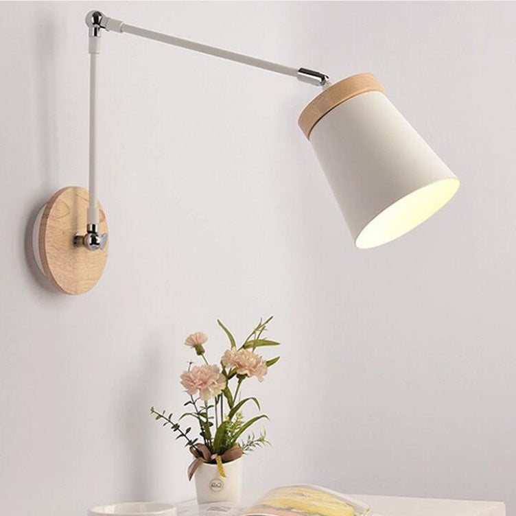 Nordic Cylinder Solid Wood Wall Sconce