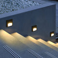 Modern Minimalist Round Square LED Outdoor Solar Waterproof Patio Step Light For Outdoor Patio